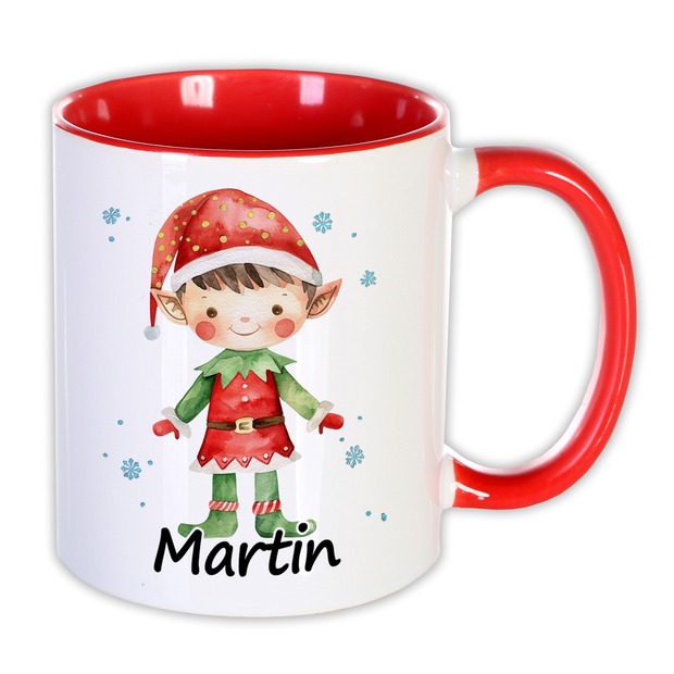 Unikatolo Weihnachtstasse Wichtel 1 mit Name personalisiert
