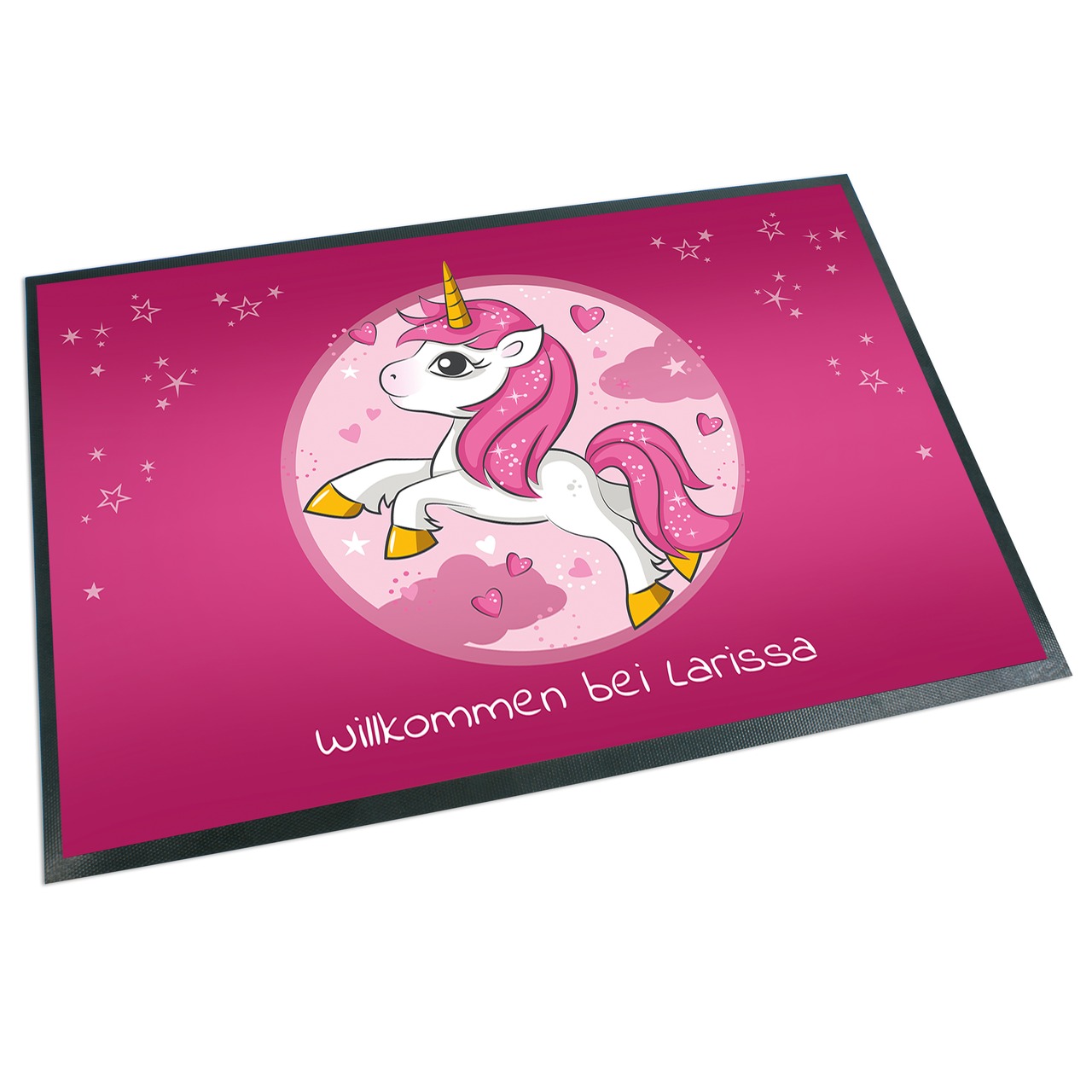 Unikatolo Fußmatte Kinderzimmer Einhorn mit Name personalisiert