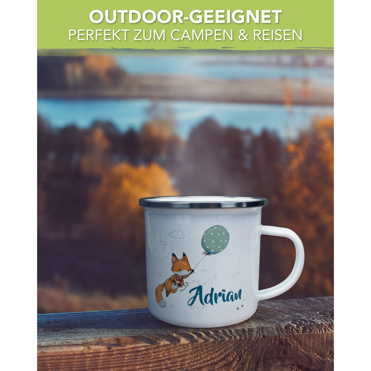 Unikatolo Emailletasse Motiv Fuchs