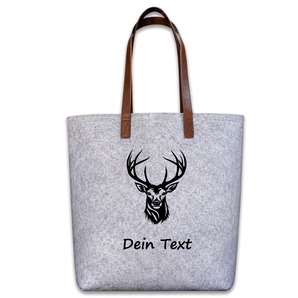 Unikatolo personalisierte Filztasche Hirsch mit Wunschtext