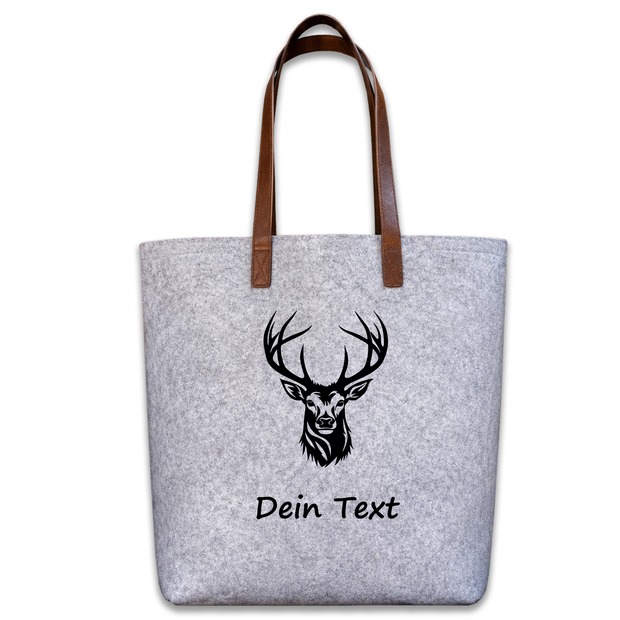 Unikatolo personalisierte Filztasche Hirsch mit Wunschtext