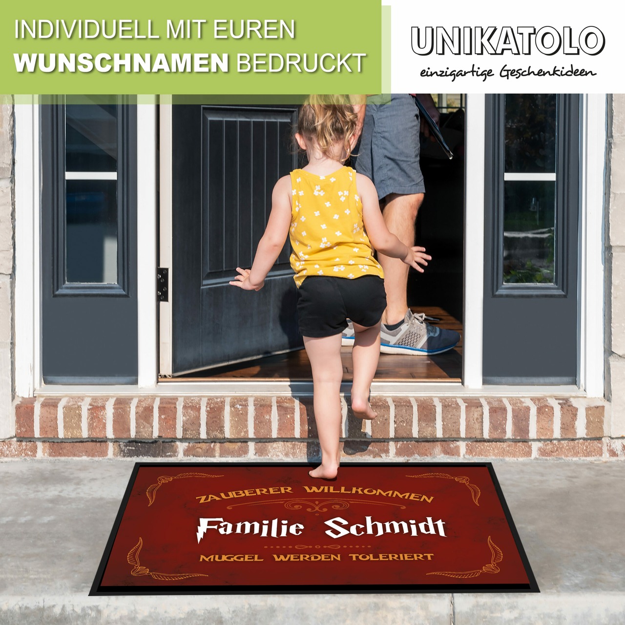 Unikatolo Fußmatte Zauberer Willkommen mit Name personalisiert