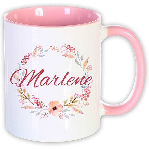 Unikatolo Tasse mit Name personalisiert Motiv Blumen