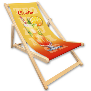 Unikatolo Liegestuhl TEQUILA SUNRISE mit Name personalisiert