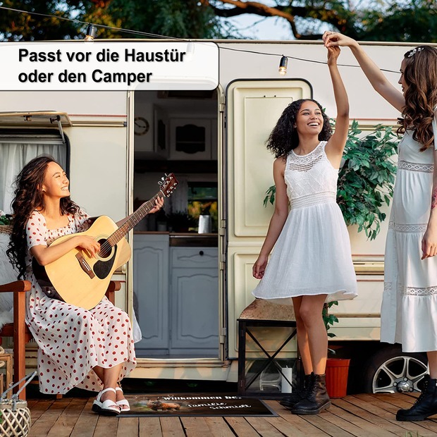 Unikatolo Fußmatte Motiv Hirsch 1 mit Name personalisiert