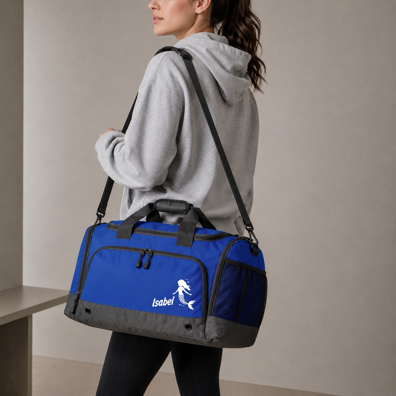 Unikatolo Sporttasche mit Name personalisiert Kinder & Erwachsene | BLAU