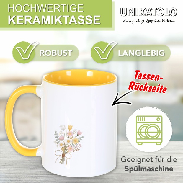 Unikatolo Ostertasse mit Name personalisiert Ente gelb