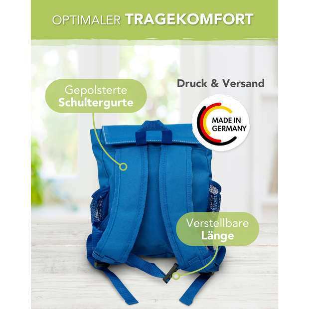 Unikatolo Kindergartenrucksack Traktor mit Name | rot