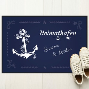 Unikatolo Fußmatte Anker Heimathafen mit Name personalisiert