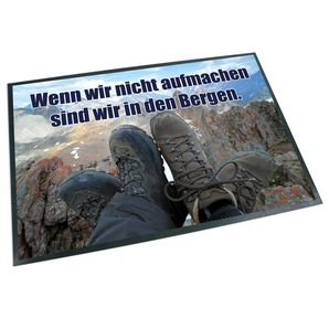 Unikatolo Fußmatte Motiv Wandern mit Name personalisiert