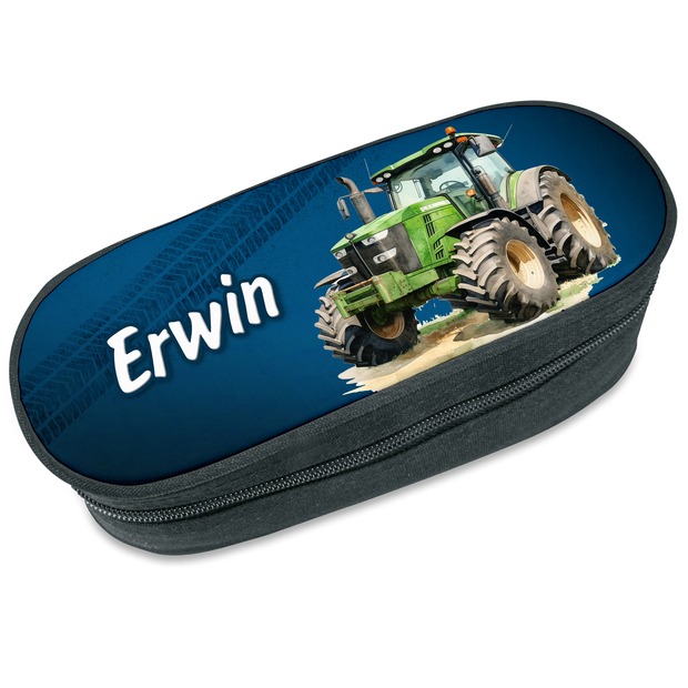 Unikatolo Federmäppchen Traktor mit Name personalisiert