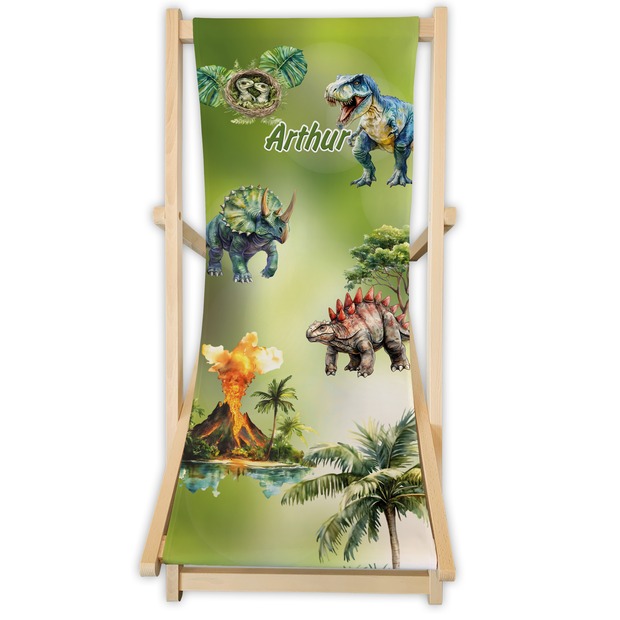 Kinderliegestuhl Dino mit Name personalisiert - 2