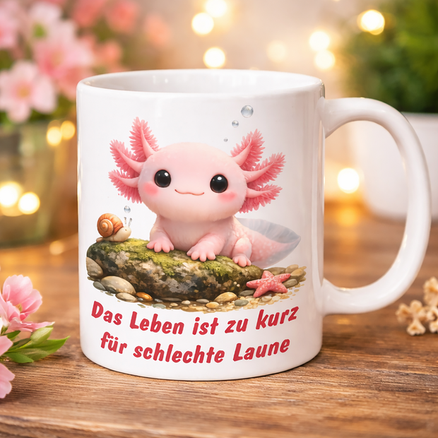 Unikatolo lustige Tasse als Geschenkidee Tiermotiv (Axolotl)