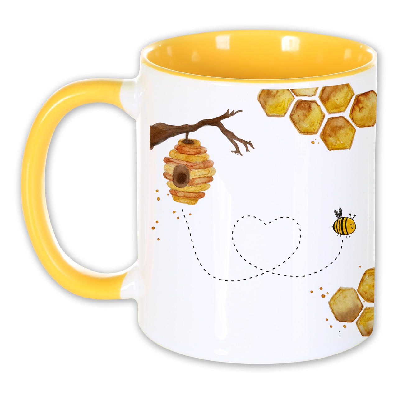 Unikatolo Tasse mit Name personalisiert Motiv Biene KiTa-Abschied