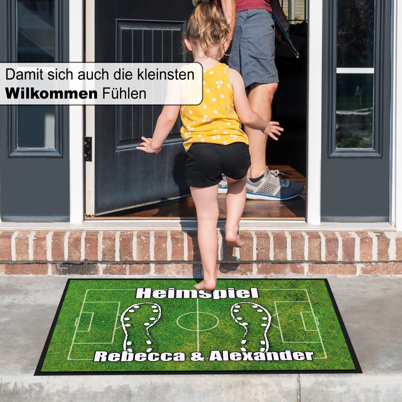 Unikatolo Fußball Fußmatte Heimspiel mit Name personalisiert