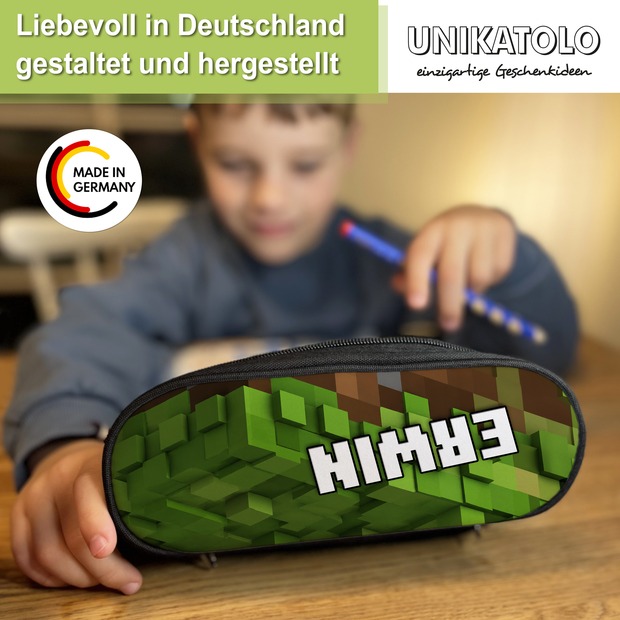 Unikatolo Federmäppchen PIXEL mit Name personalisiert