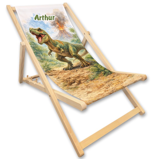 Kinderliegestuhl T-Rex mit Name personalisiert
