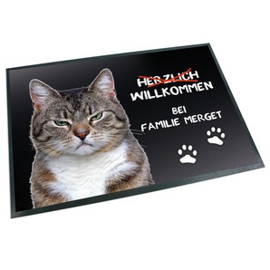 Unikatolo Fußmatte Motiv Miezepeter mit Name personalisiert