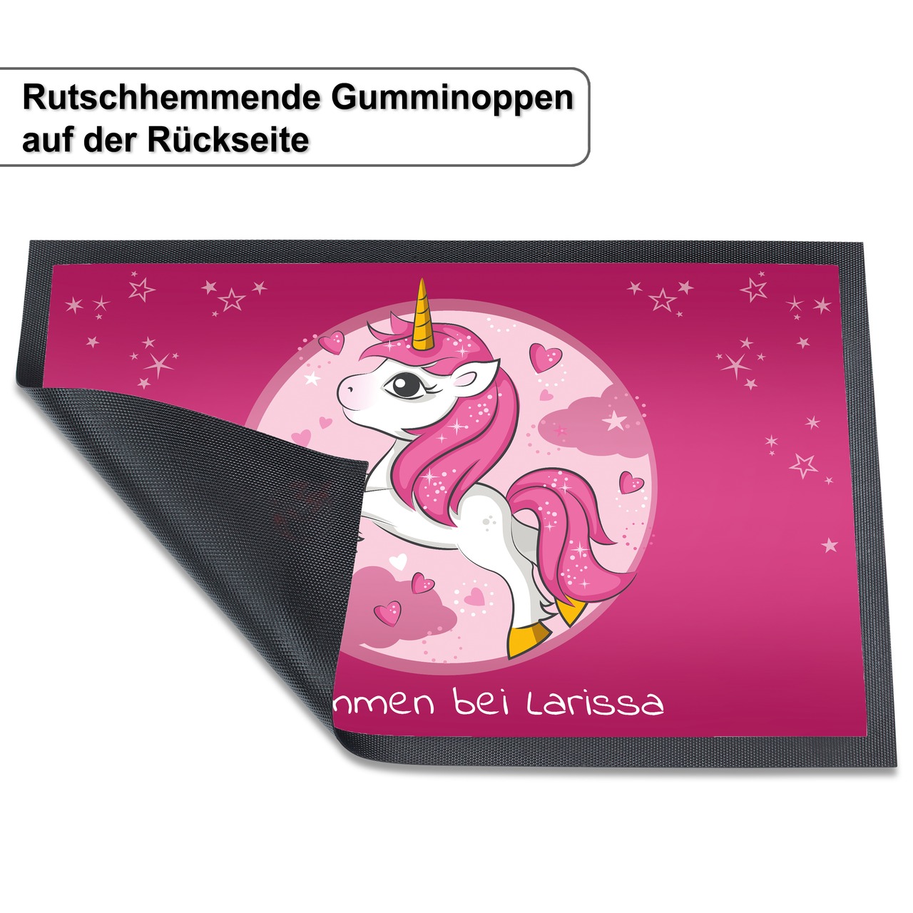 Unikatolo Fußmatte Kinderzimmer Einhorn mit Name personalisiert
