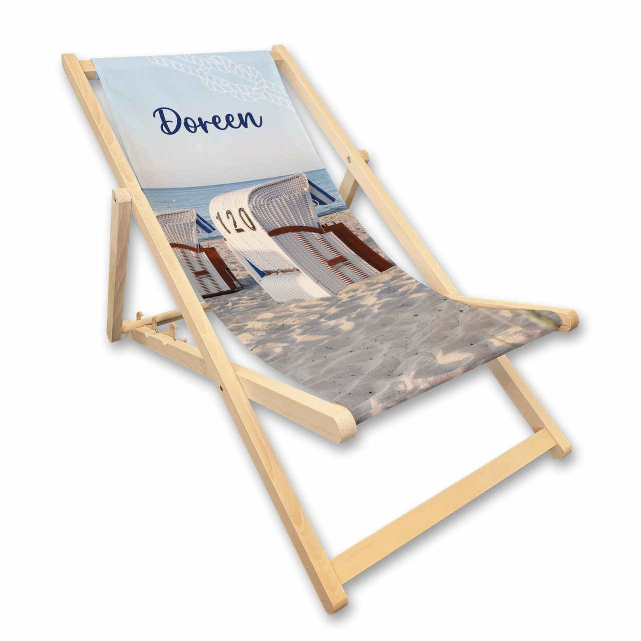 Unikatolo Liegestuhl Strandkorb Name personalisiert