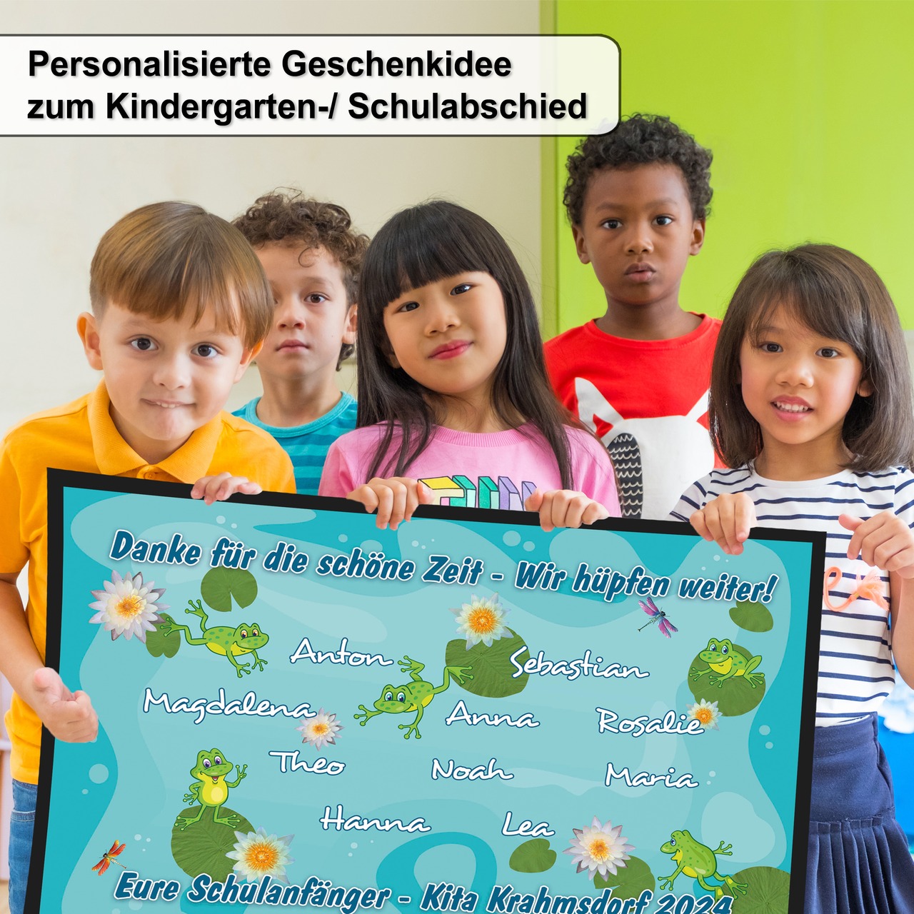 Unikatolo Fußmatte FRÖSCHE Kita Abschied mit Namen