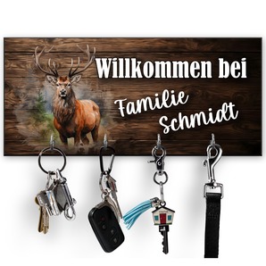 Unikatolo Schlüsselbrett Hirsch mit Name personalisiert