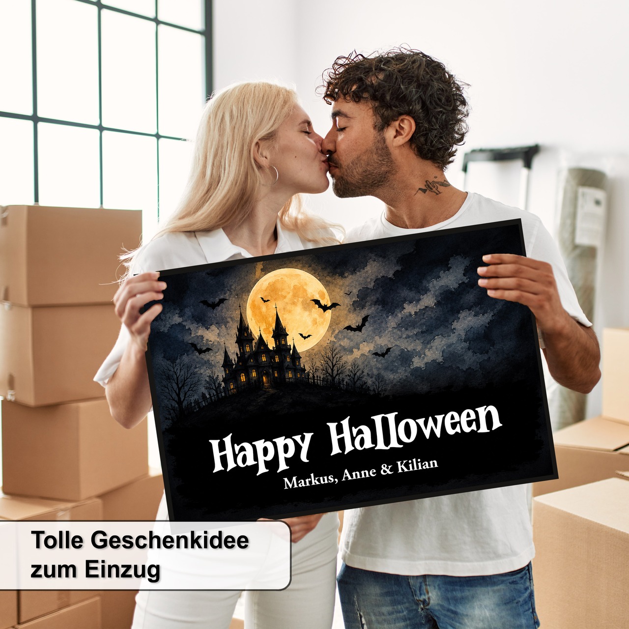 Unikatolo Fußmatte Motiv Halloween 2 mit Name personalisiert