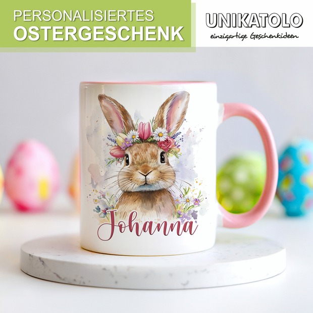 Unikatolo Ostertasse mit Name personalisiert Osterhase ROSA