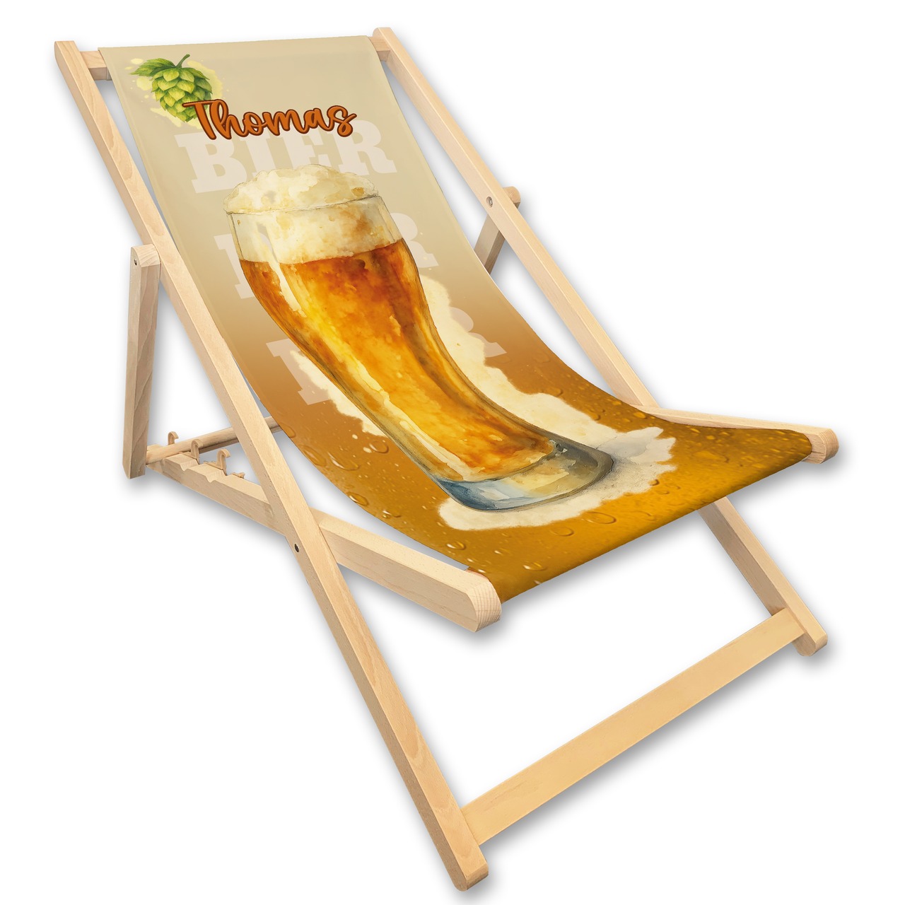 Unikatolo Liegestuhl BIER BIER BIER mit Name personalisiert
