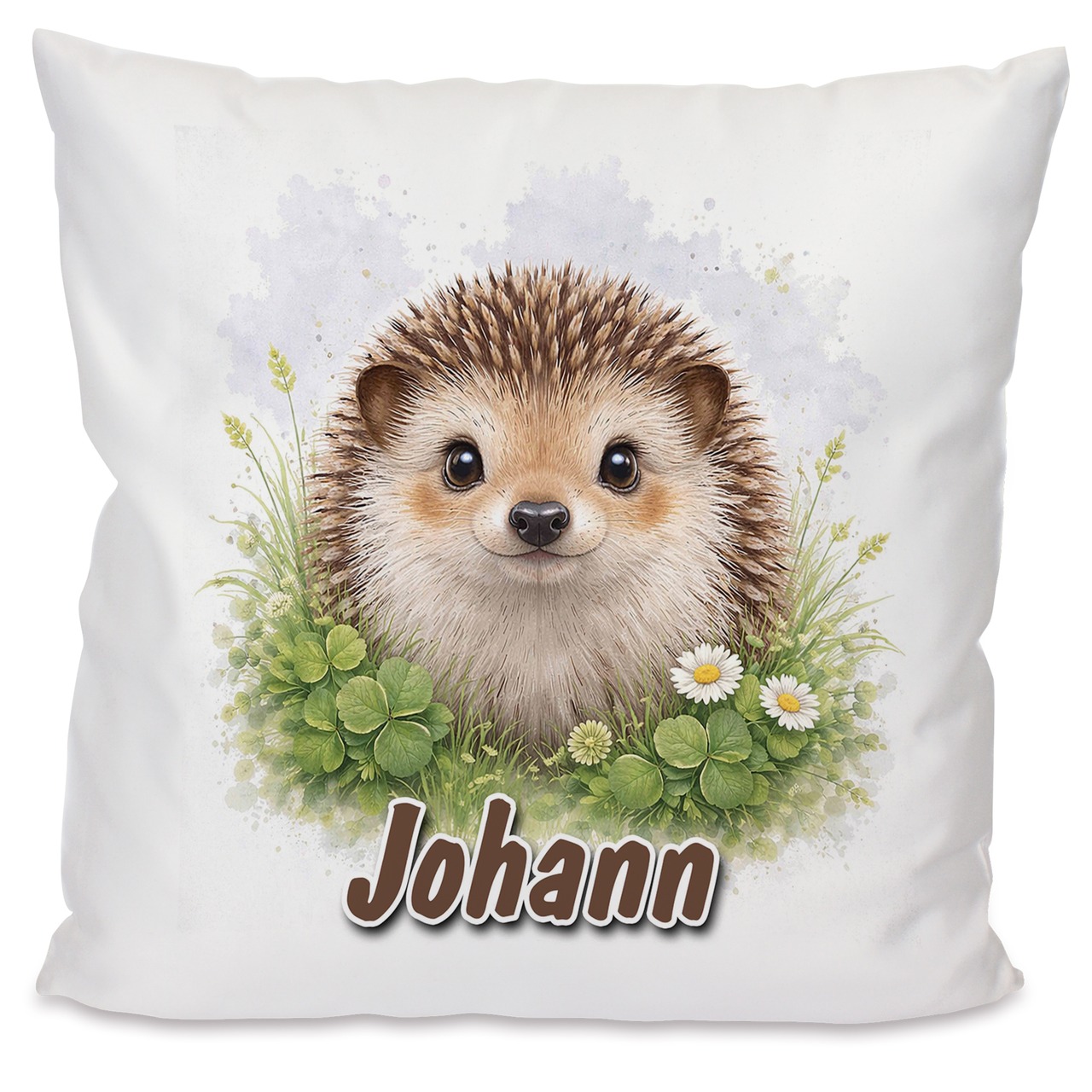 Personalisiertes Kissen mit Igel und Name bedruckt