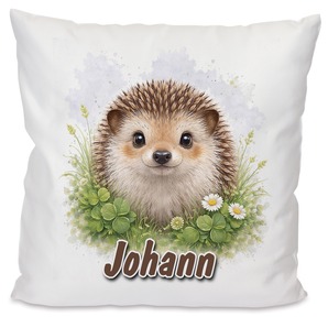 Personalisiertes Kissen mit Igel und Name bedruckt