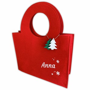 Unikatolo personalisierte Filztasche in rot mit Name