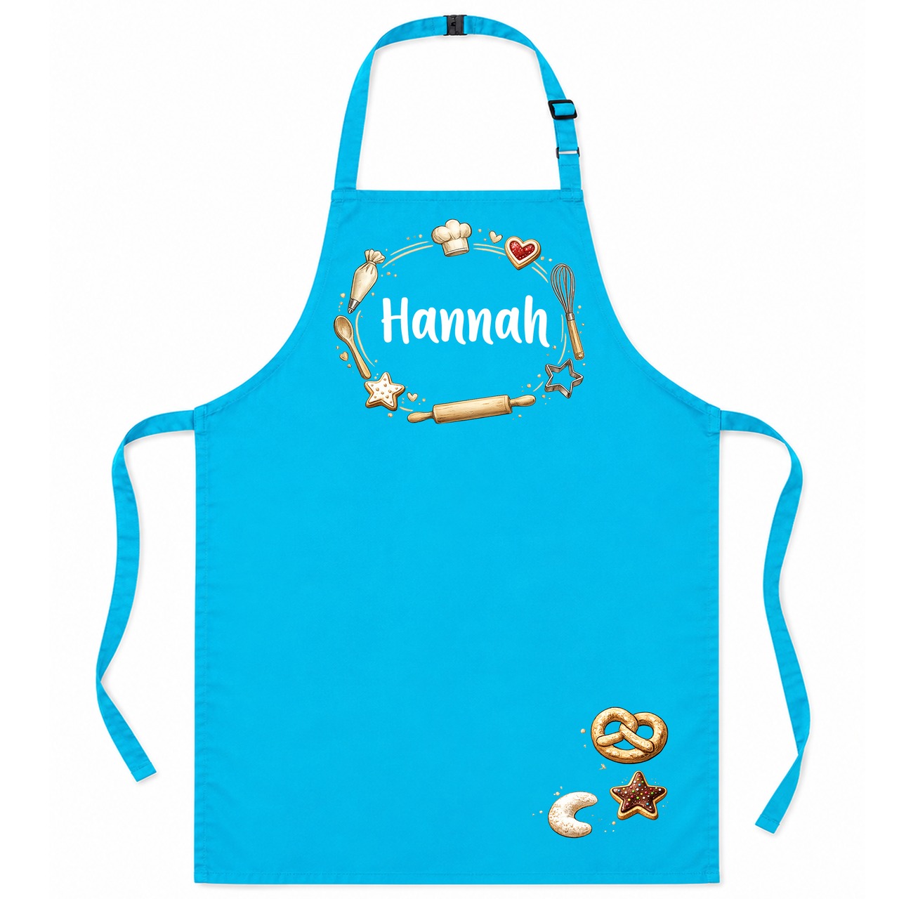 Unikatolo Kinderschürze BACKEN mit Name personalisiert | HELLBLAU