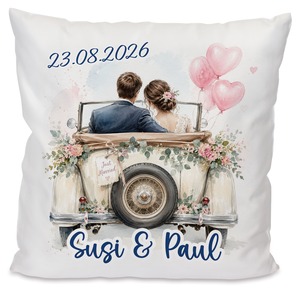 Unikatolo Kissen Motiv Hochzeit 2 mit Namen personalisiert