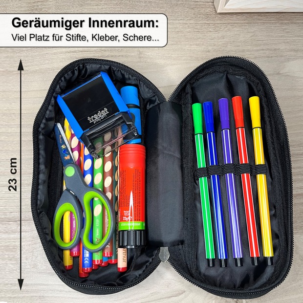 Unikatolo Federmäppchen Pferd mit Name personalisiert pink