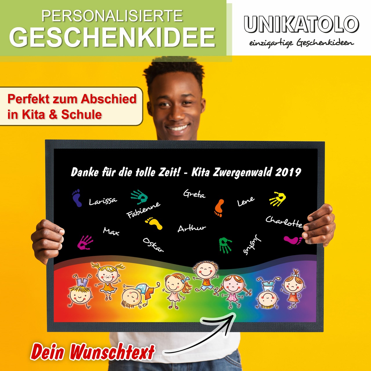 Unikatolo Fußmatte Motiv HÄNDE Kita