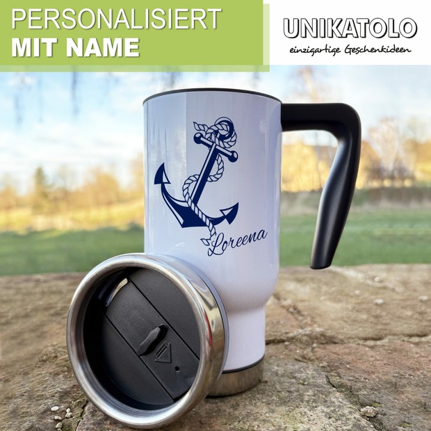 Unikatolo Thermobecher mit Name personalisiert | Anker