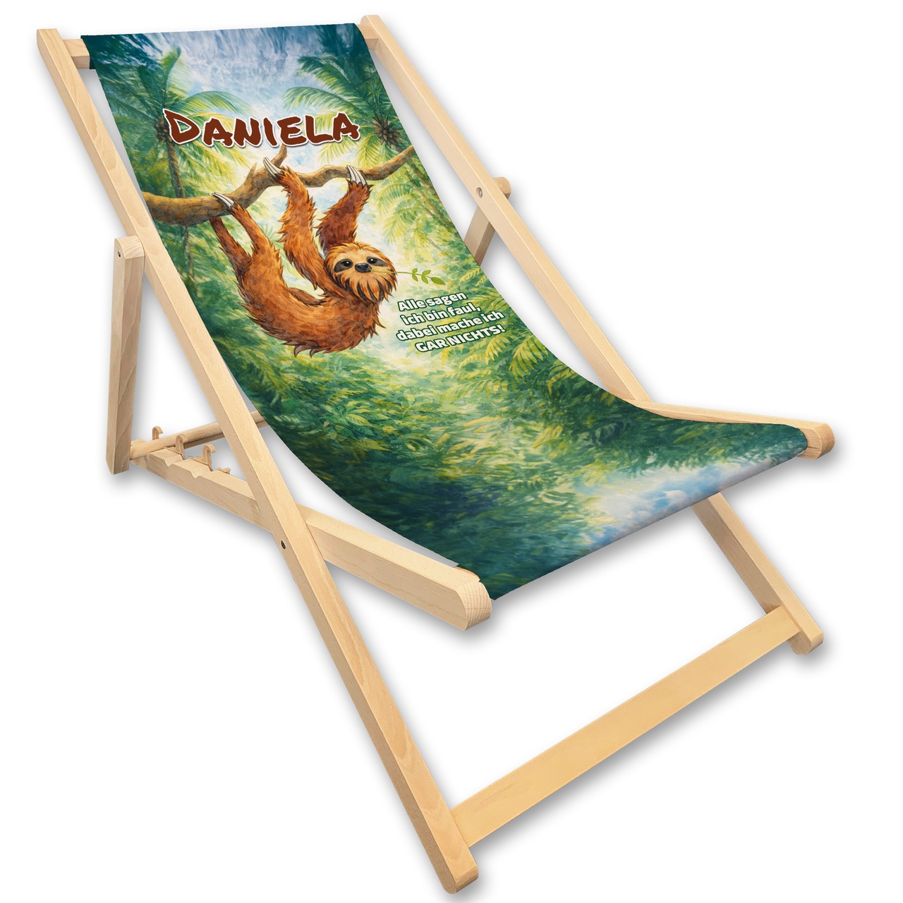 Unikatolo Liegestuhl Faultier mit Name personalisiert
