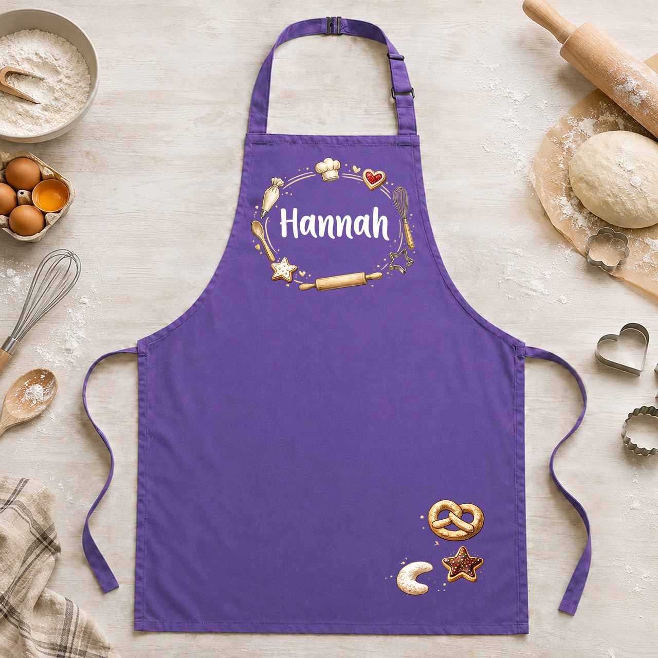 Unikatolo Kinderschürze BACKEN mit Name personalisiert | LILA