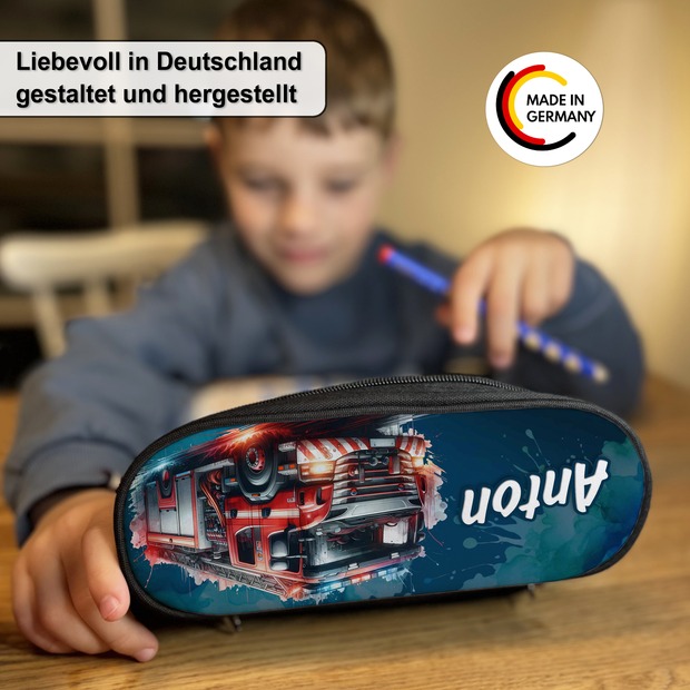 Unikatolo Federmäppchen Feuerwehr mit Name personalisiert