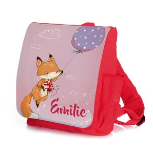 Unikatolo Kindergartenrucksack Fuchs mit Name | rot