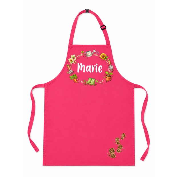 Unikatolo Kinderschürze SCHULGARTEN mit Name personalisiert | PINK