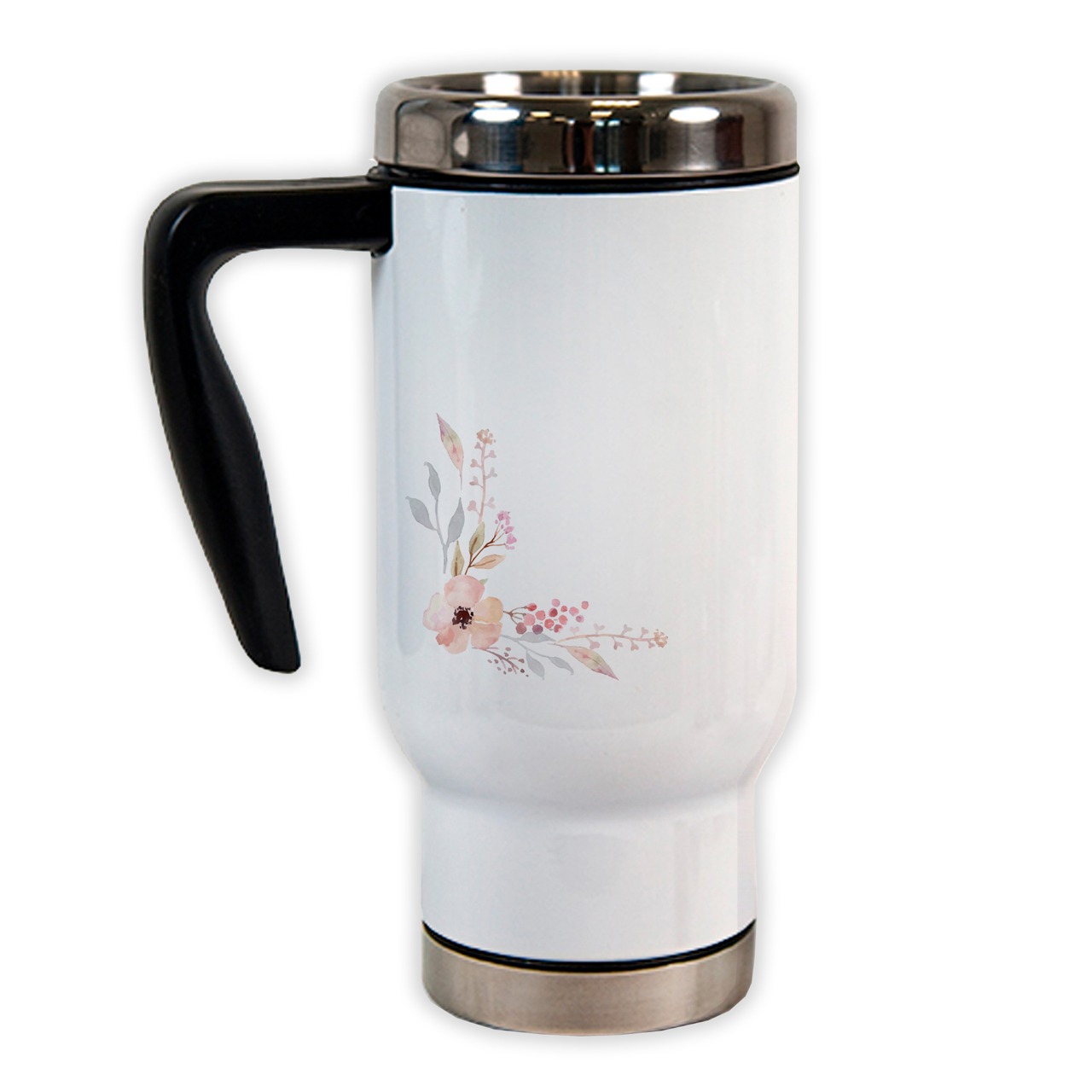 Unikatolo Thermobecher mit Name personalisiert | Blumenranke