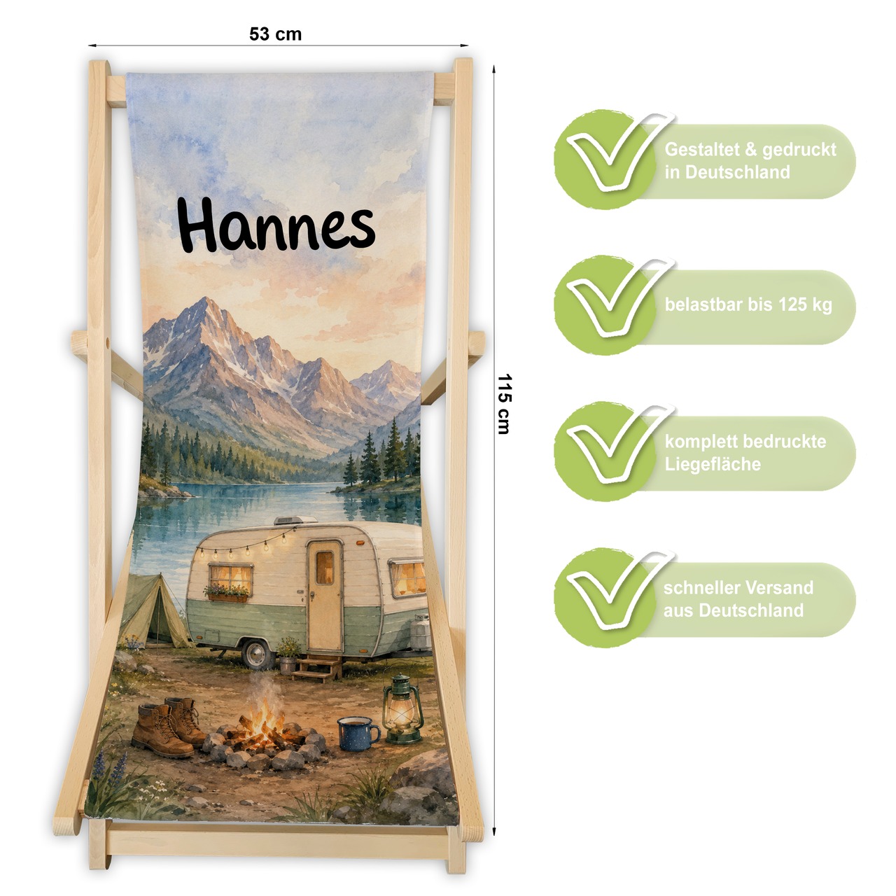 Campingstuhl mit Name personalisiert | CAMPING 3