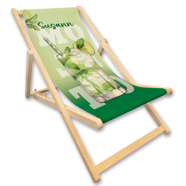Unikatolo Liegestuhl MOJITO mit Name personalisiert