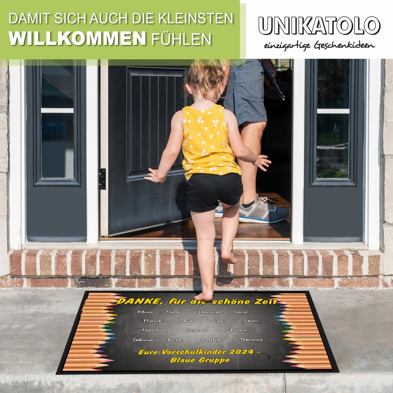 Unikatolo Fußmatte Motiv STIFTE Kita