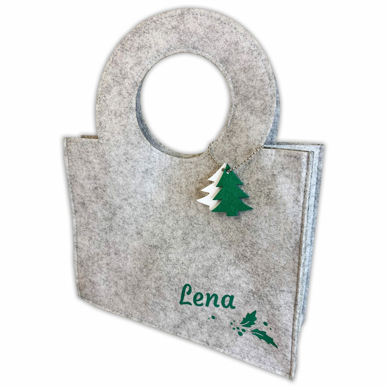 Unikatolo personalisierte Filztasche in grau mit Name