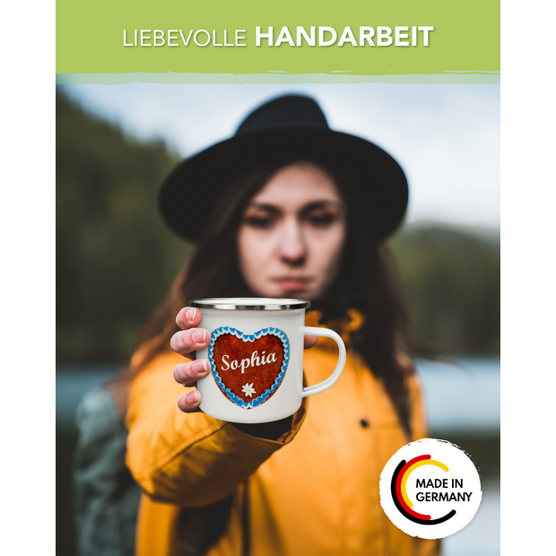 Unikatolo Emailletasse Motiv Lebkuchenherz