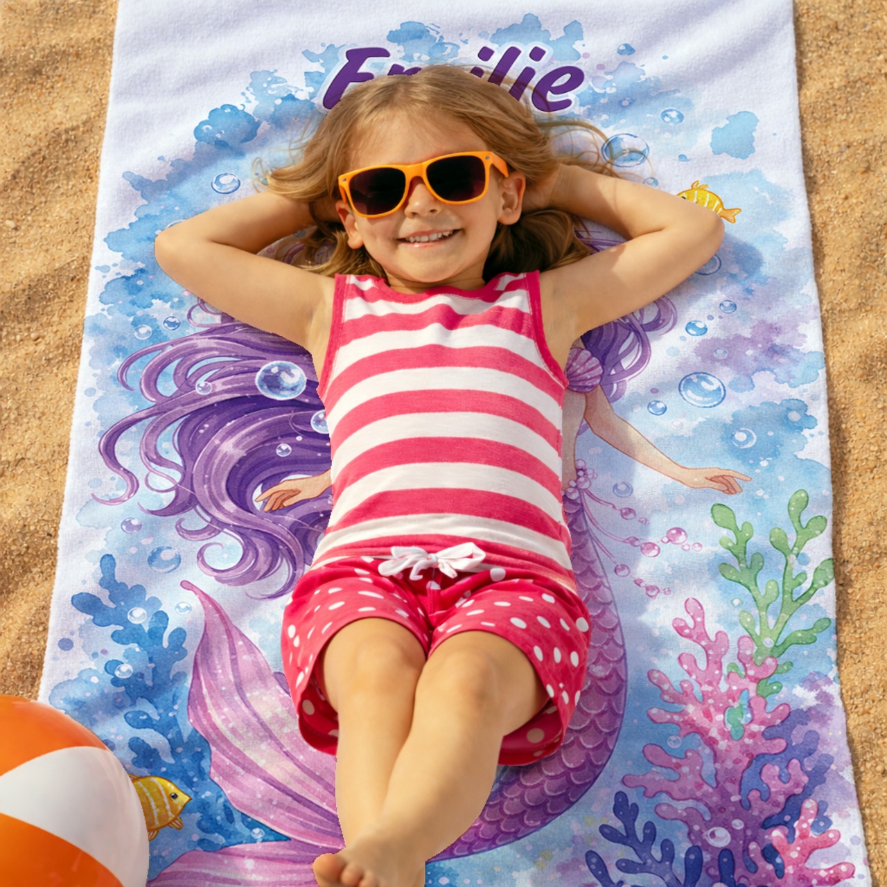 Unikatolo Kinder Handtuch Bagger mit Name personalisiert