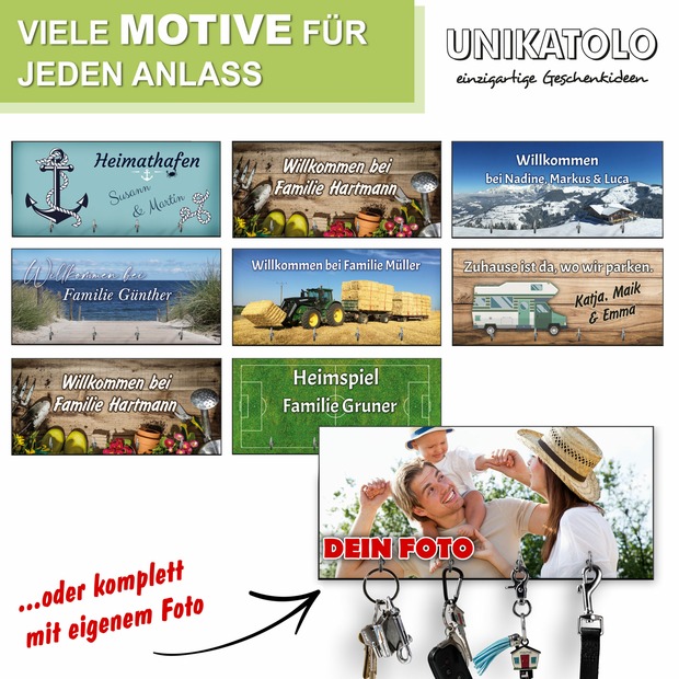 Unikatolo Schlüsselbrett Anker Maritim mit Name personalisiert